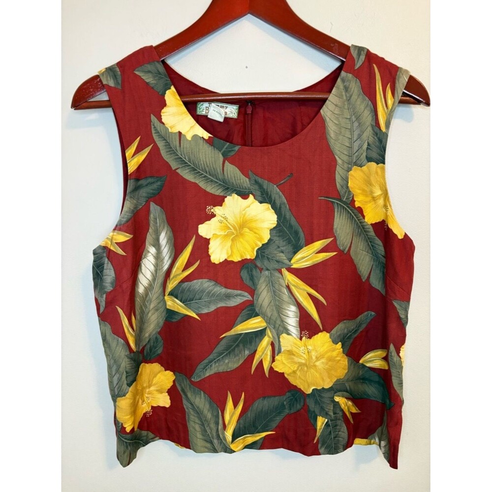 Tommy Bahama Red Tropical Tank with Yellow Hibiscus